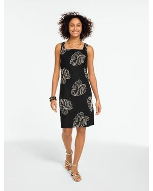 Talbots Embroidered Shift Dress - Multicolour