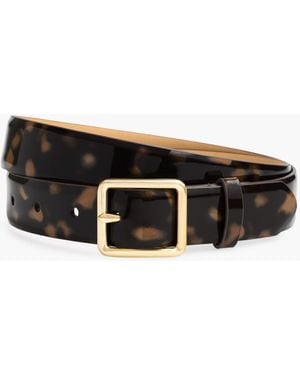Talbots Patent Leather Tortoise Belt - Black