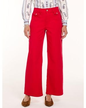 Talbots Relaxed Wide Leg Jeans - Red
