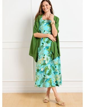 Talbots Linen Blend Travel Ruana - Green