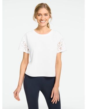 Talbots Burnout Jersey Boxy Crewneck T-shirt - White