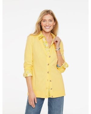 Talbots V-neck Girlfriend Cardigan Sweater - Yellow
