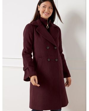 Talbots Double Breasted Wool Blend Coat - Red