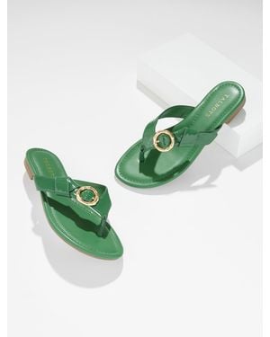 Talbots Gia Buckle Thong Sandals - Green