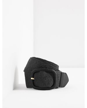 Talbots Stretch Straw Belt - Black