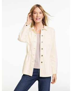Talbots Cinched Waist Shirt Jacket - Natural