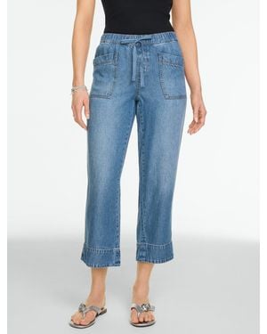 Talbots Straight Crop Pull-on Jeans - Blue