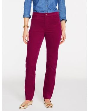 Talbots Straight Leg Stretch Velveteen Trousers - Pink