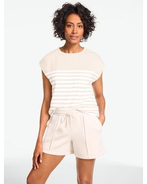 Talbots Airknit Stretch Crewneck Pocket T-shirt - White