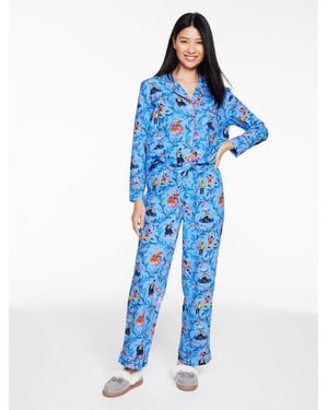 Printfresh Poplin Long Pyjama Set - Blue