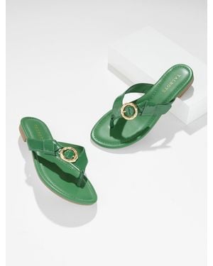 Talbots Gia Buckle Thong Sandals - Green