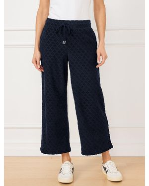 Talbots Wide Leg Towel Terry Pants - Blue