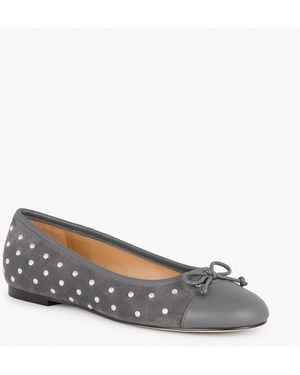 Talbots Blair Studded Suede Ballet Flats - Grey