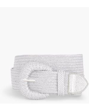 Talbots Stretch Woven Raffia Belt - White