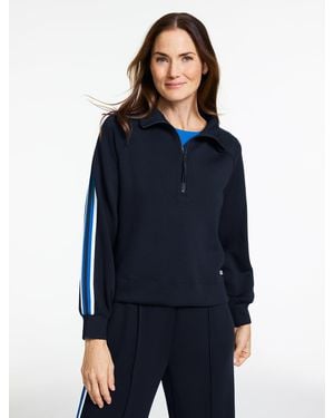 Talbots Airknit Stretch Half-zip Pullover Sweater - Blue