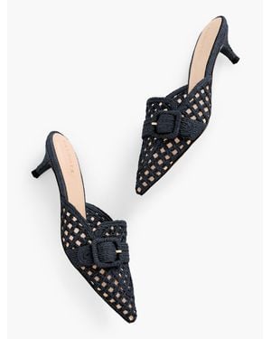Talbots Sylvie Woven Raffia Mules - Blue