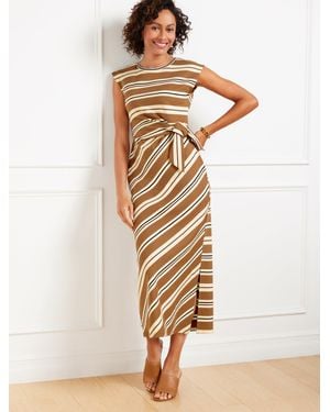 Talbots Side Tie Midi Dress - Natural