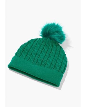 Talbots Soft Cable Knit Beanie - Green