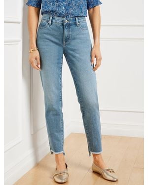 Talbots Slim Ankle Step Hem Jeans - Blue
