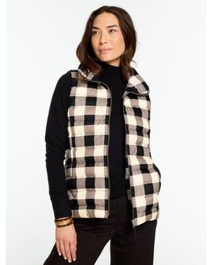 Talbots Buffalo Check Puffer Vest - Black