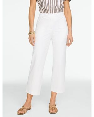 Talbots Straight Ankle Cotton Bi-stretch Trousers - White