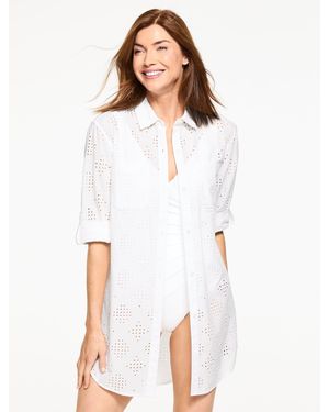 Aqua Club Eyelet Shirt Cover-up - White