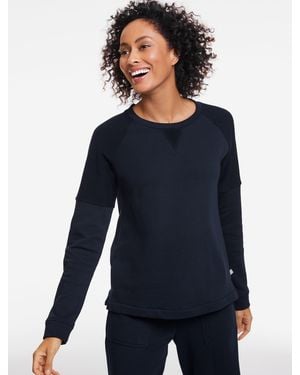 Talbots Cosy French Terry Crewneck Jumper Pullover - Blue
