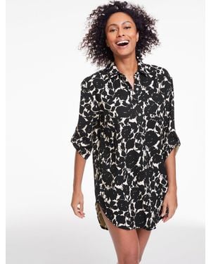 Aqua Club Gauze Shirt Cover-up - Black