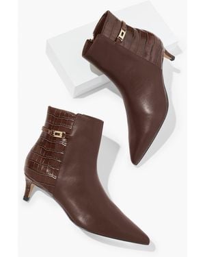 Talbots Kait Nappa Curved Heel Ankle Boots - Brown
