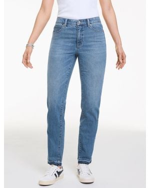 Talbots Straight Leg Drop Hem Jeans - Blue