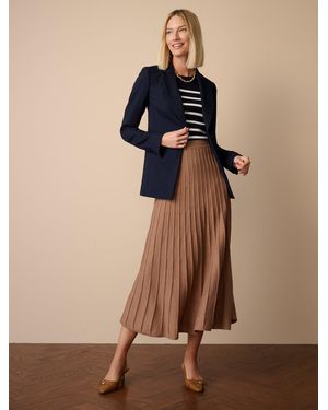 Talbots Pleated Fit & Flare Skirt - Natural