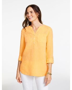 Talbots Linen Camp Shirt - Yellow