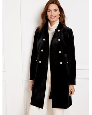 Talbots Luxe Bonded Velvet Coat - Black