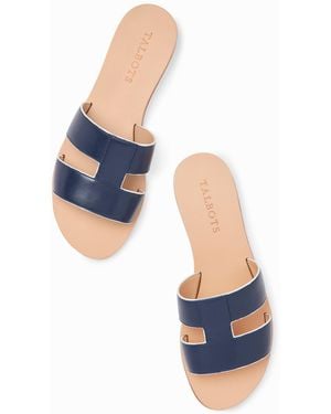 Talbots Hannah Vachetta Leather Slides - Blue