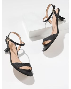 Talbots Dottie Shimmer Raffia Kitten Heel Sandals - Metallic