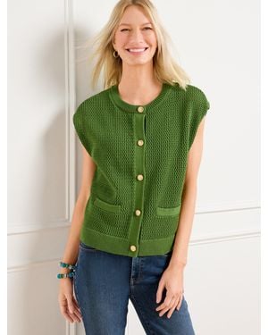 Talbots Mesh Stitch Jumper Shell - Green