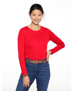 Talbots Long Sleeve Crewneck T-shirt - Red