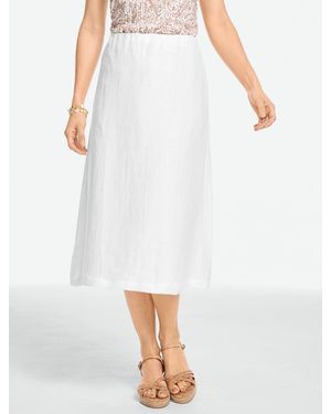 Talbots Linen Slip Midi Skirt - White