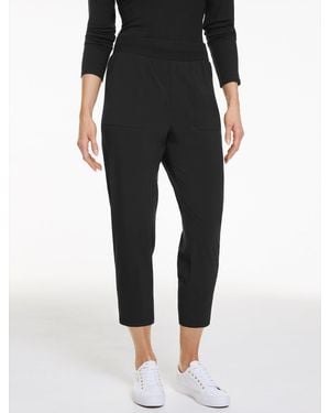 Talbots Lightweight Woven Stretch Straight Leg Crop Trousers - Black