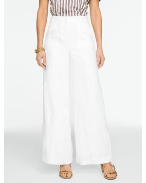 Talbots Linen Wide Leg Trousers - White