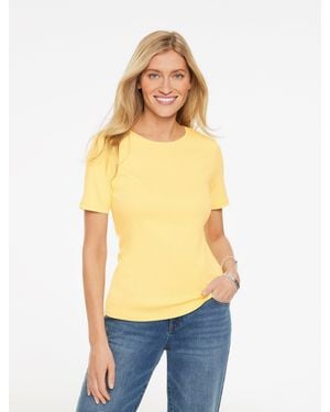 Talbots Pima Cotton Crewneck T-shirt - Yellow