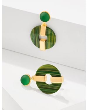 Talbots Tory Tortoise Earrings - Green