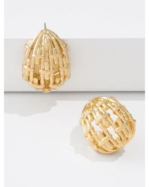 Talbots Bound Half Hoop Earrings - Metallic