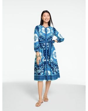 Talbots Linen Blend Shirtdress - Blue