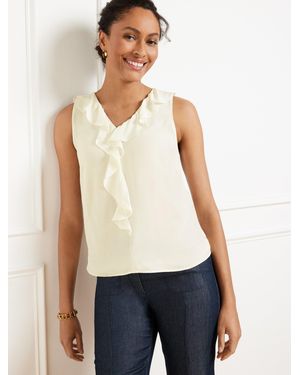 Talbots Ruffle Soft Shell Jumper - White
