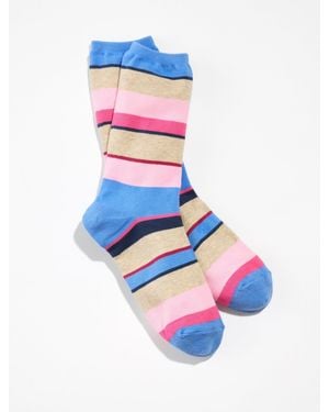 Talbots Harper Stripe Trouser Socks - Blue