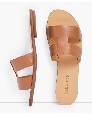 Talbots Hannah Vachetta Leather Slides - Brown