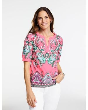 Talbots Poplin Popover Shirt - Pink