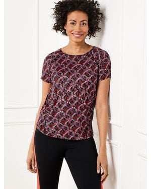 Talbots Cool Slub Active Short Sleeve T-shirt - Red