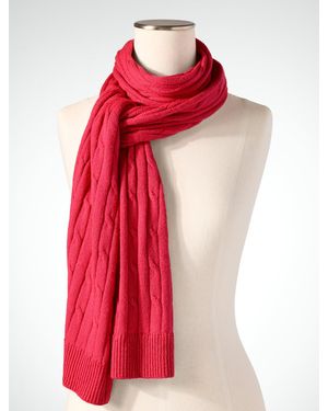 Talbots Soft Cable Knit Scarf - Red